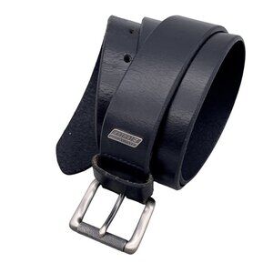 Genuine Dickies Men's Belt Silver Tone Buckle Closure Black Size 44